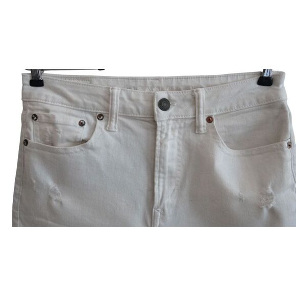 Men's American Eagle White Jean Distressed Cutoff Next Level Airflex Shorts 30 - Picture 2 of 4